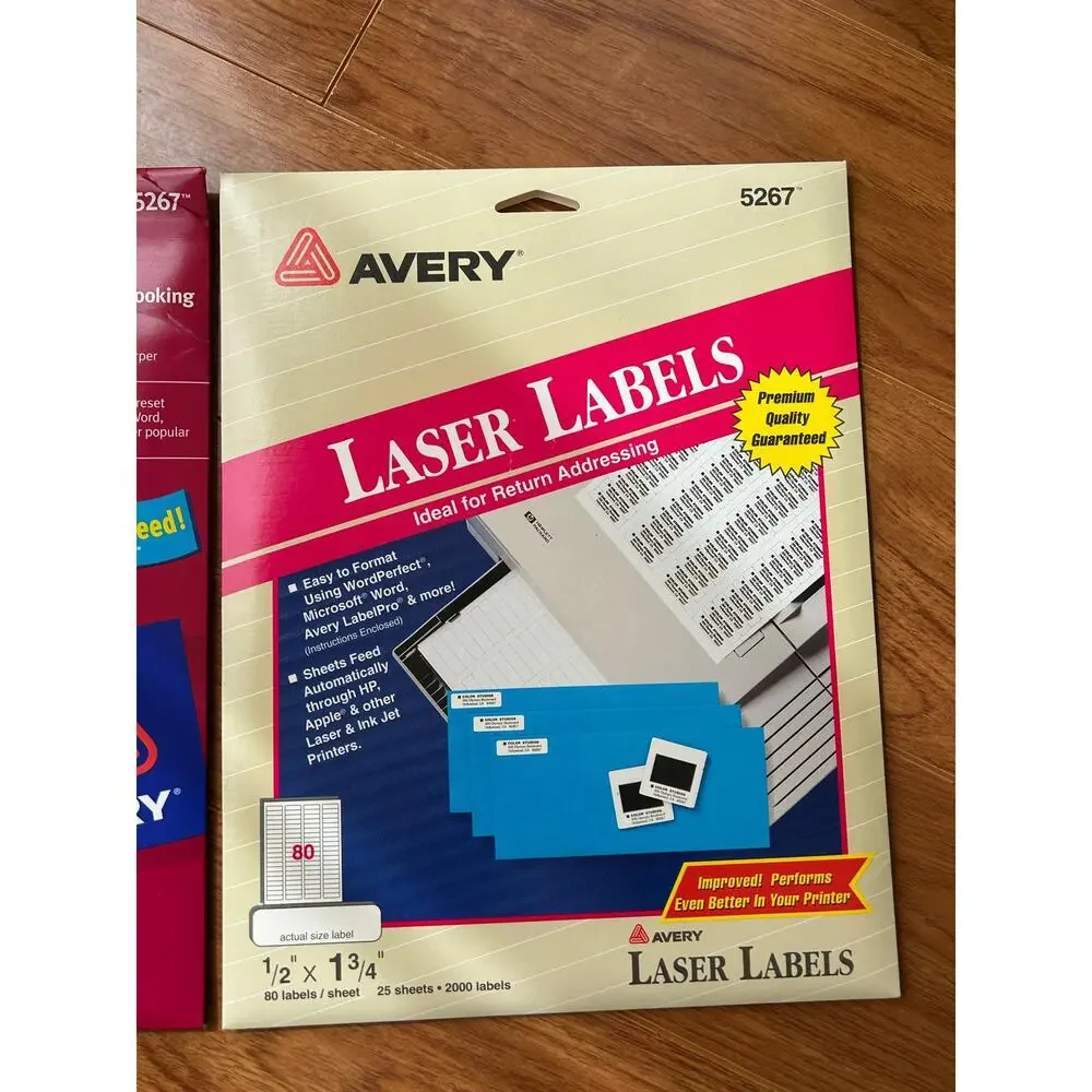 Avery Labels 1/2 x 1 3/4 White 2000/Pack 5267. 1 new, 1 only 20 sheets
